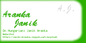 aranka janik business card